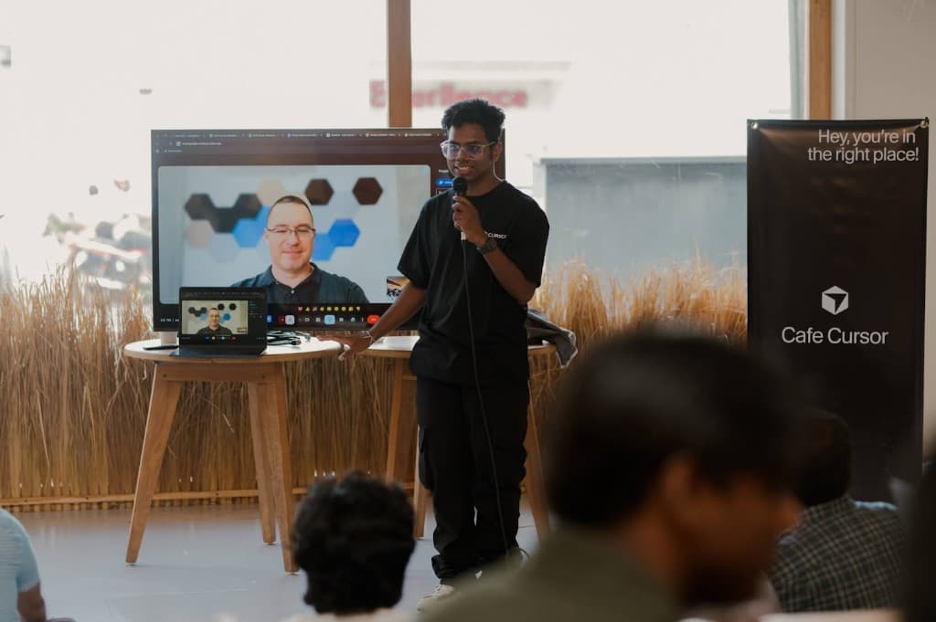 Speaker on stage