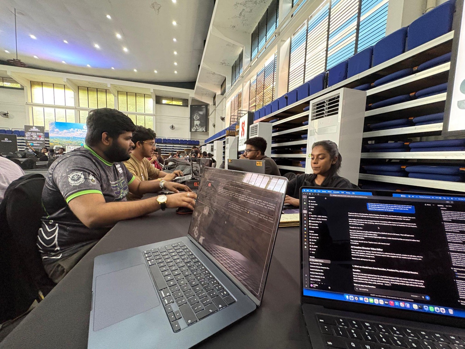 Overhead view of the BitByBit table at the Cursor Colombo 24-Hour Buildathon